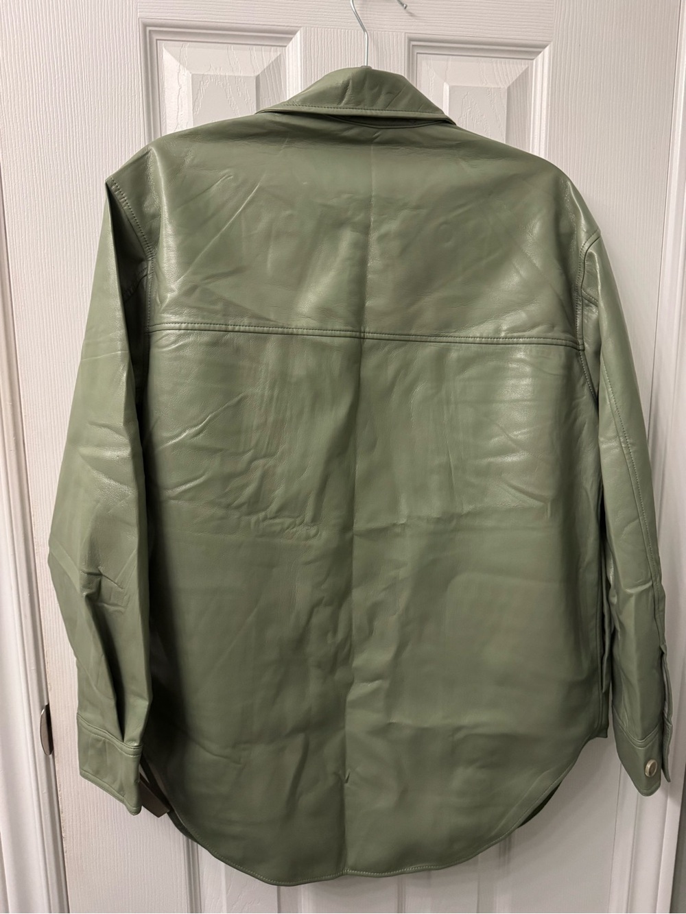Wilfred Olive Green Faux Leather Shirt Ganna Jacket - Picture 3 of 6